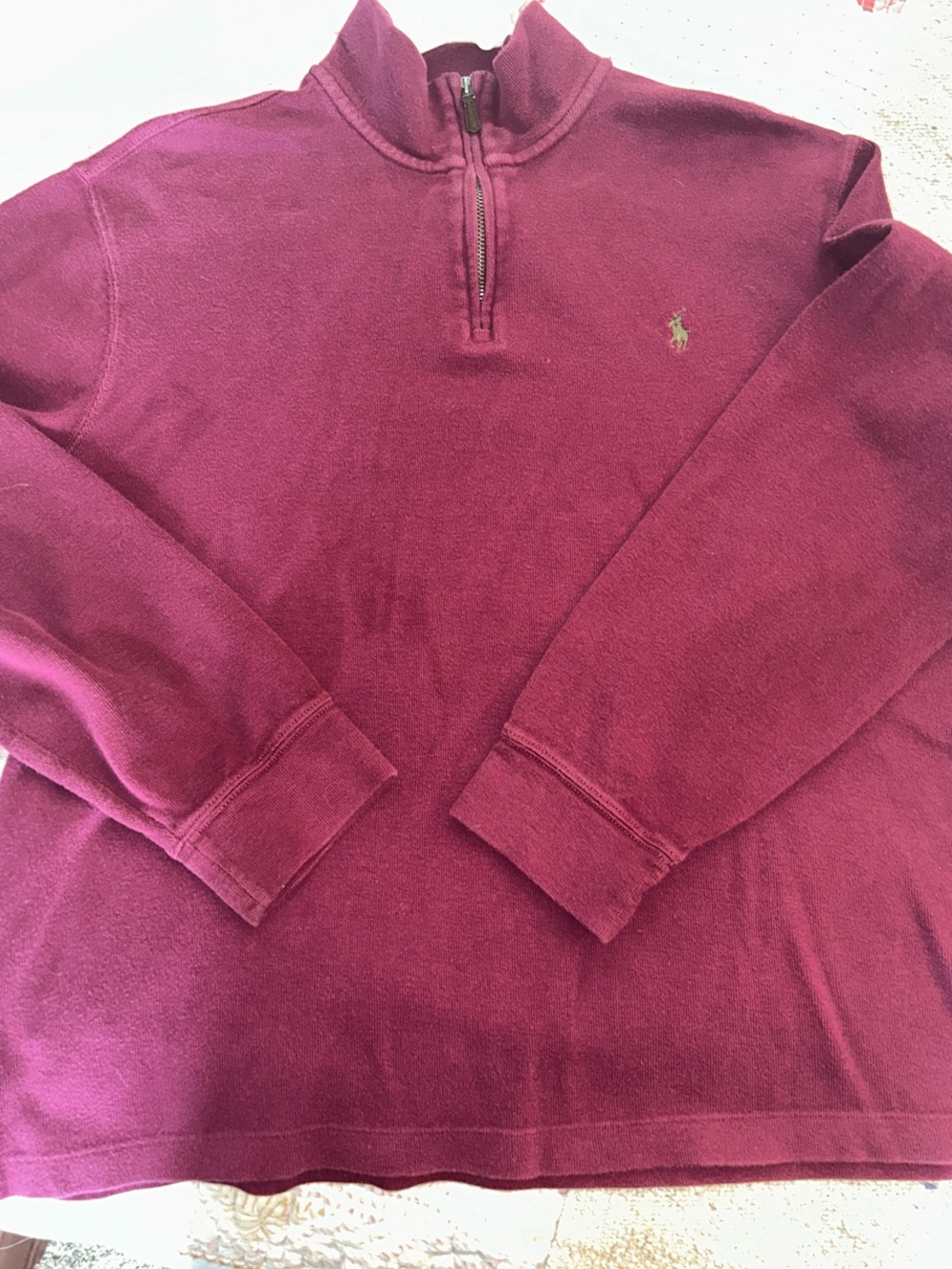 Ralph Lauren Men’s Quarter-Zip Shirt in Wine